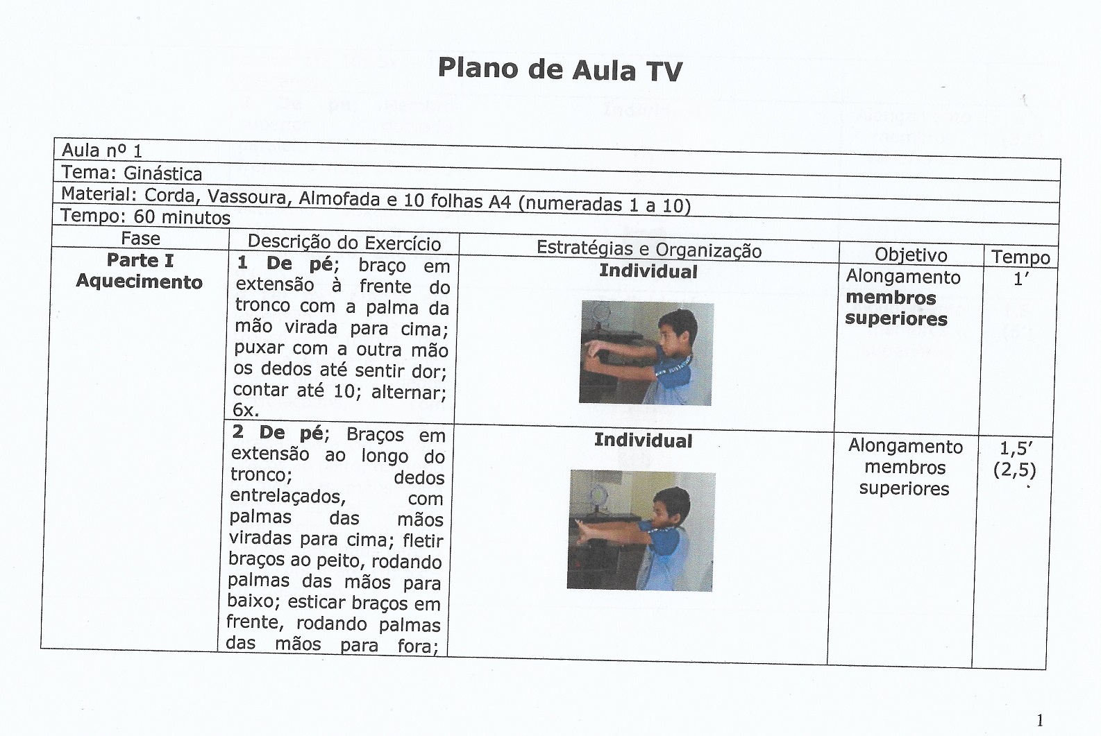 Plano Aula TV 1